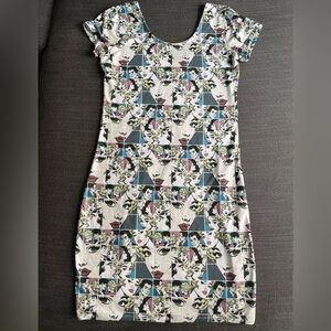 Pop art patterned form fitting Twik dress